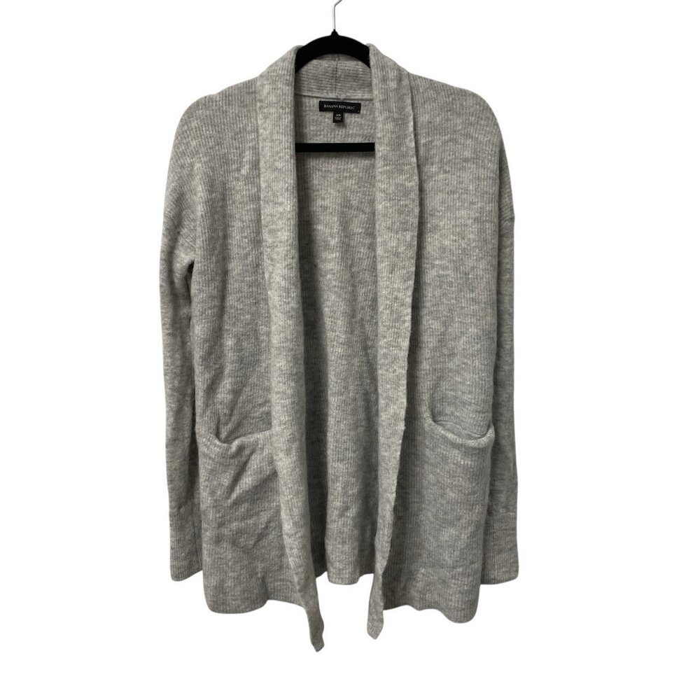 BANANA REPUBLIC CARDIGAN POCKETS COZY MERINO WOOL ALPACA BLEND WOMENS XS GRAY